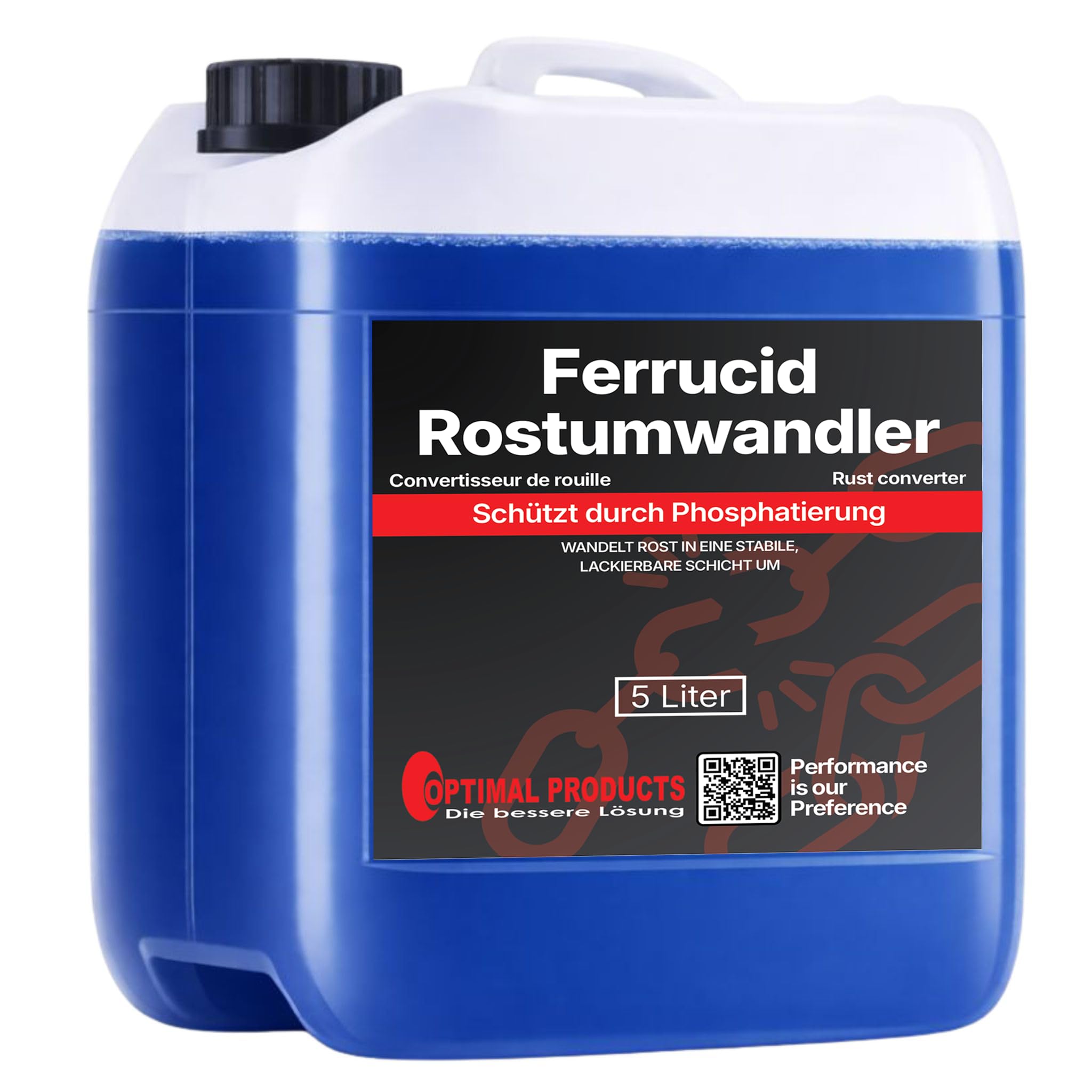 Optimal Products Rostumwandler 5l - Rostentferner und Rostschutz mit Phosphatiereffekt - Anwendbar auf allen metallischen Flächen - Sprühbar
