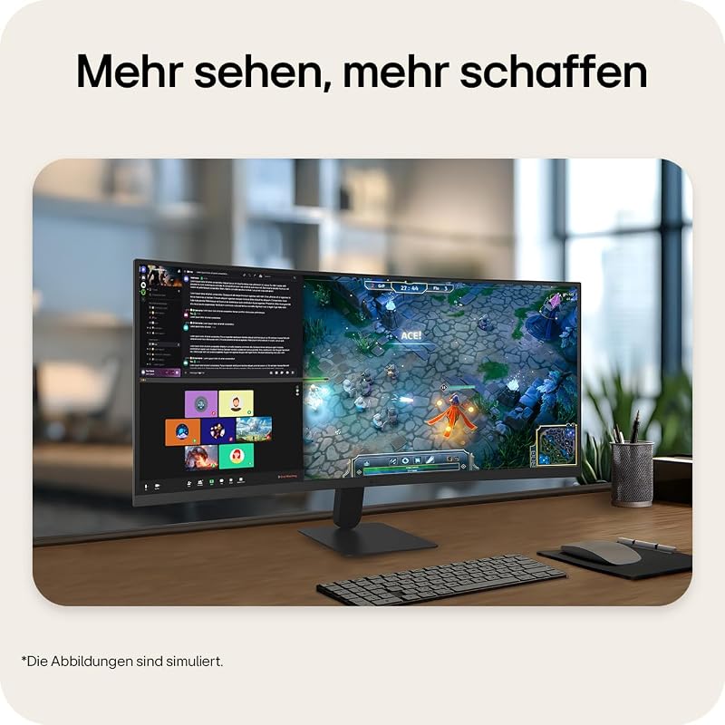UltraWide™ 34U601B-B 34 Zoll 21:9 Curved UWQHD VA Monitor, 120Hz, HDR10, AMD FreeSync Premium, 99% sRGB, 1x HDMI 2.0, 1x DisplayPort 1.4, Schwarz