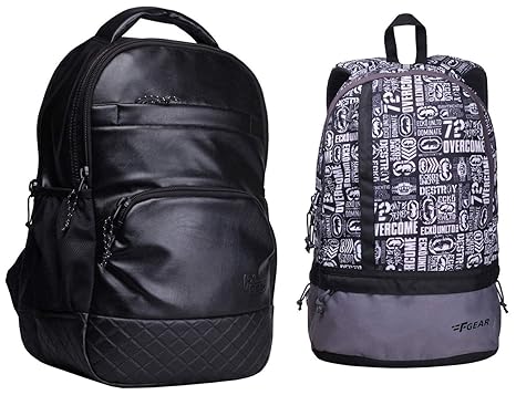 f gear luxur black 25 liter laptop backpack