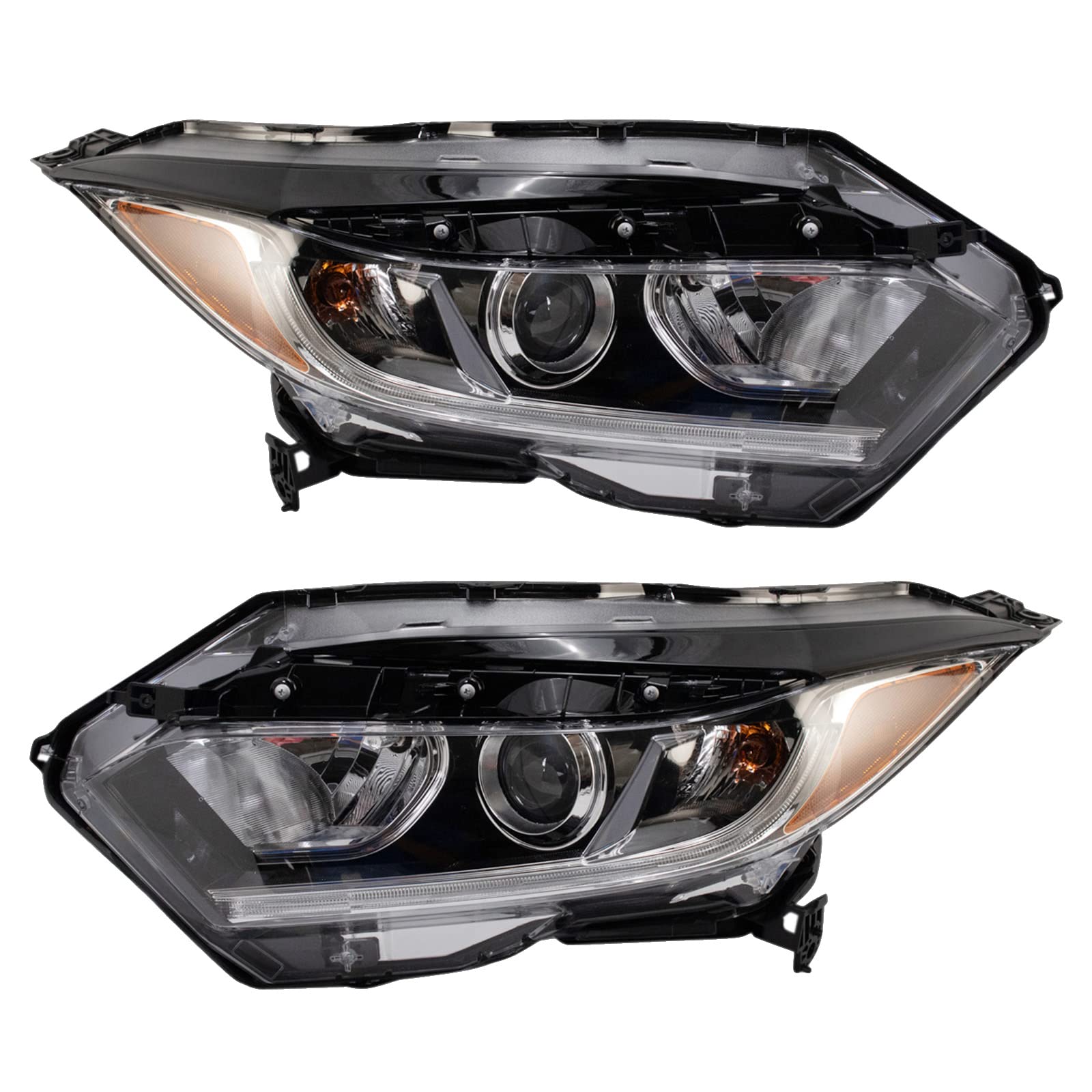 TRQ Driver & Passenger Side Headlight Assembly Set