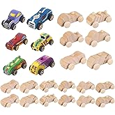 JMIATRY 24 Packs Wooden Cars to Paint Unfinished Wooden Cars for Craft Car DIY Wood Car for Handcraft Projects