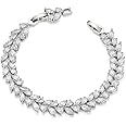 SWEETV Wedding Bridal Bracelet for Brides, Cubic Zirconia Classic Tennis Bracelet for Women Jewelry Gift