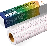 HTVRONT Transfer Tape for Vinyl - 12" x 30 Feet Clear w/Red Alignment Grid Medium Tack Vinyl Transfer Tape Perfect for Cameo Self Adhesive Vinyl for Signs Stickers Decals Walls Doors & Window