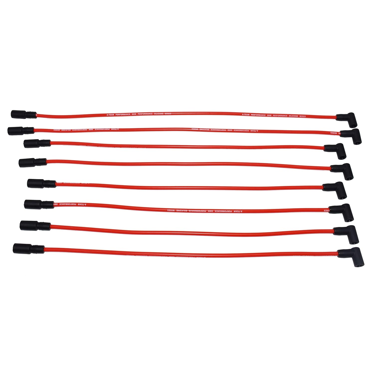 A-Team Performance Silicone Spark Plug Wires with Black 90 Degree Boot SBC Compatible with Chevy GMC Truck SUV Vortec 5.0L 5.7L 5700 350 1996-2003 Red 8.0mm: Industrial & Scientific