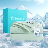 Breescape Cooling Sheets King Size - BlendTek Dry &amp; Cool Technology Cooling Bed Sheets for Hot Sleepers and Night Sweats, Q-Max>0.46 Tech King Sheet Set, Deep Pocket Up to 18", Mint Green