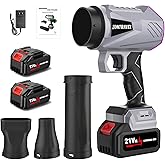 Cordless Leaf Blower - Leaf Blower Kit with 2 Batteries & Charger, 21V 395CFM Handheld Blower with Extended Nozzle, Lightweight for Patio, Lawn, Yard, Deck and Light Snow Cleaning