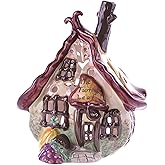 Blue Sky Clayworks The Turning Leaf Thanksgiving Candle House, Ceramic, 6" L x 7" W x 8" H, Storybook Fall Glow Cottage