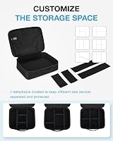 bagsmart Extra Large Double Layer Travel Cable Organizer Case Black view 4