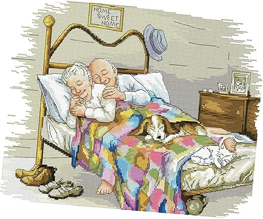 Regali Di Natale Per Genitori Anziani.Ipotch Set Punto Croce Fai Da Te Ricamo Manuale Design Coppia Di Anziani Regali Di Nozze Di Natale Per Genitori Principianti Amazon It Casa E Cucina