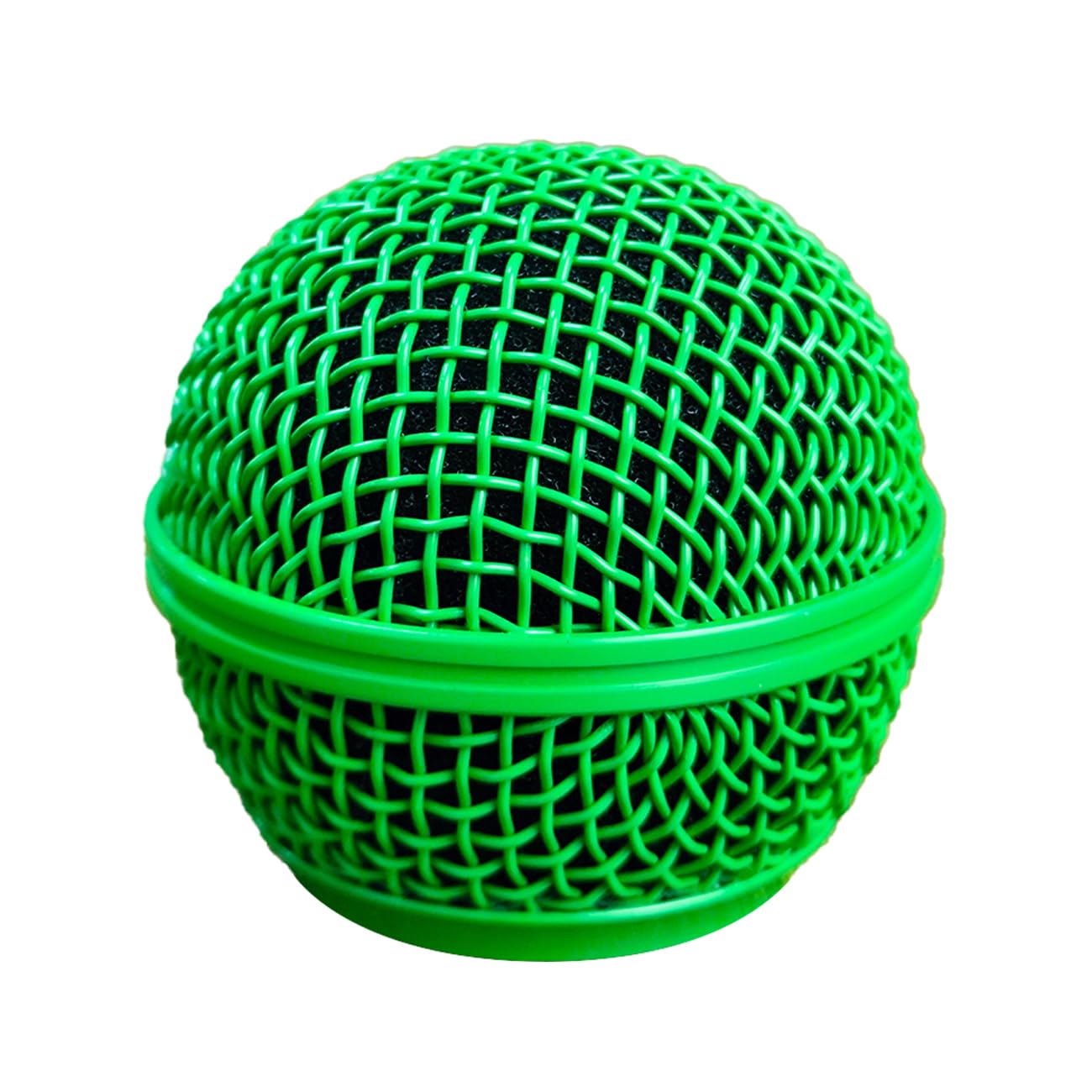 Microphone Head Replace, Steel Mesh Mic Grille Heads, Grille Mic Ball Replacement with Inner Foam, Fits for SM58 (Green, 1 pcs)