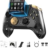 Doriteney RG G01 Wireless Gaming Controller with Heart Rate Monitor &amp; Display, Hall Effect Triggers, Programmable Back Buttons for PC, Switch, Steam, Android, iOS - 2.4G/Bluetooth/Wired Black