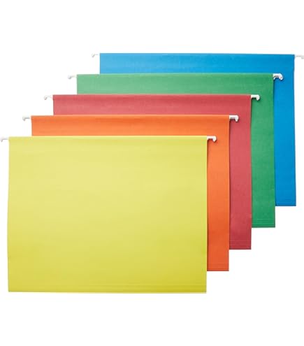 Jyusmile 120-Pack Colored File Folders - Letter Size, 1/3 Cut Tabs, 5 Two-Tone Colors