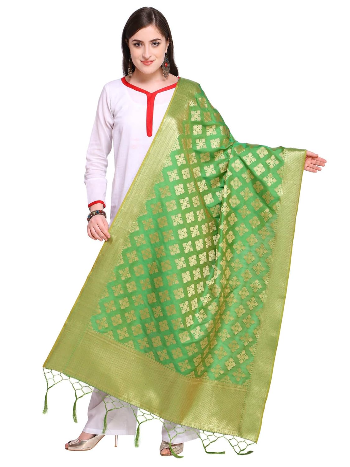 kanchnar women's silk banarasi dupatta