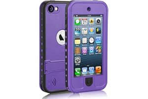 ODUFO Waterproof Case for iPod Touch 7/6/5 Shockproof & Dustproof Full-Body Protective Cover Heavy Duty for Swimming, Outdoor Sports, Rain, Snow - Compatible with iTouch 5th/6th/7th Generation (Purple)