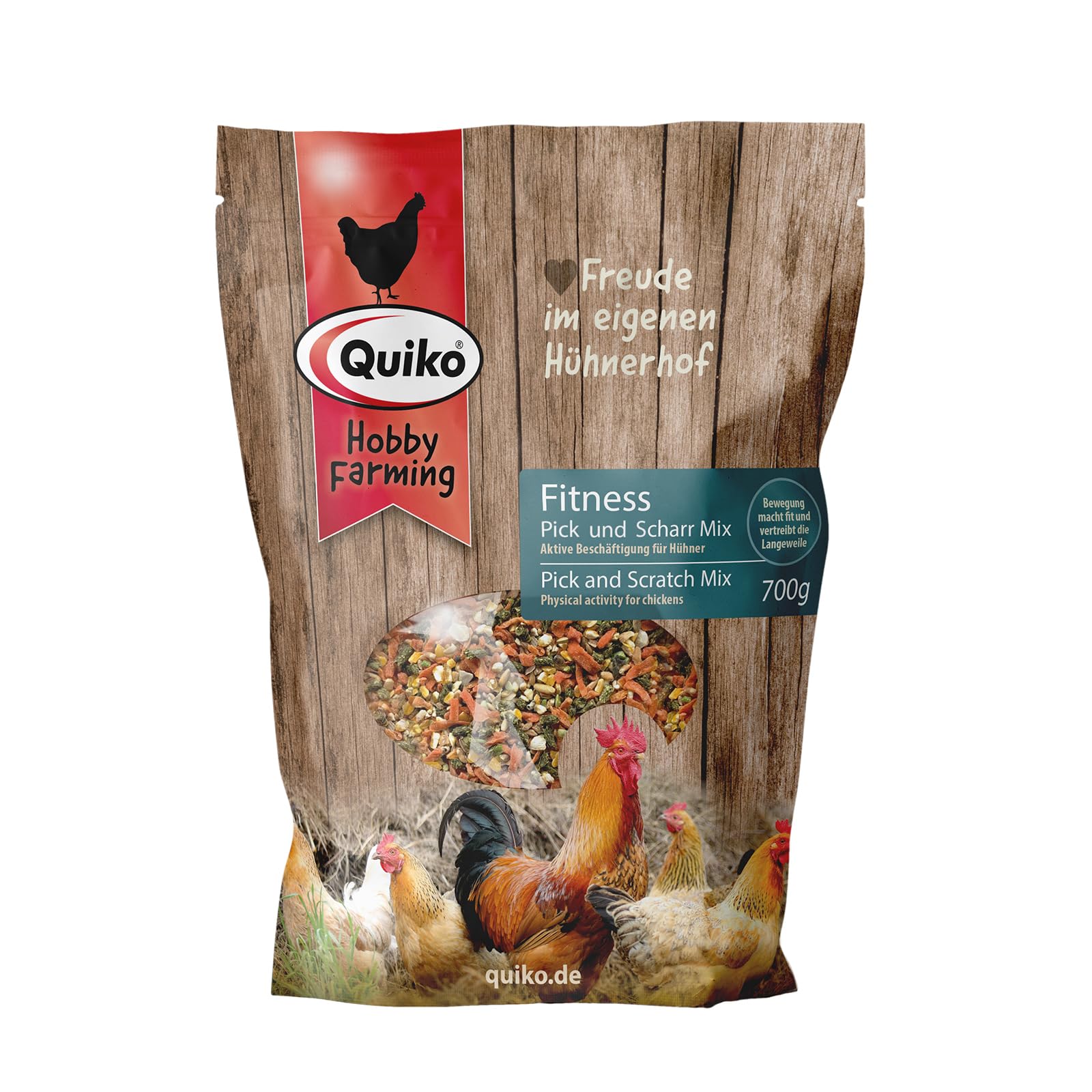 Quiko Hobby Farming Fitness Pick and Scratch Mix for Chickens 700g - Chicken Feed - Chicken activity - Chicken Toys - Colorful mix grains and flavors - entertaining pastime — image 1