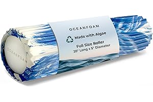 Oceanfoam Tidal Roller - Royal Marbled - Muscle Massage Foam Roller for Back Pain & Stretching - Firm and Ergonomic Wide Wave Textured - Yoga, Athletics, & Wellness - Full Size, 20" x 5"