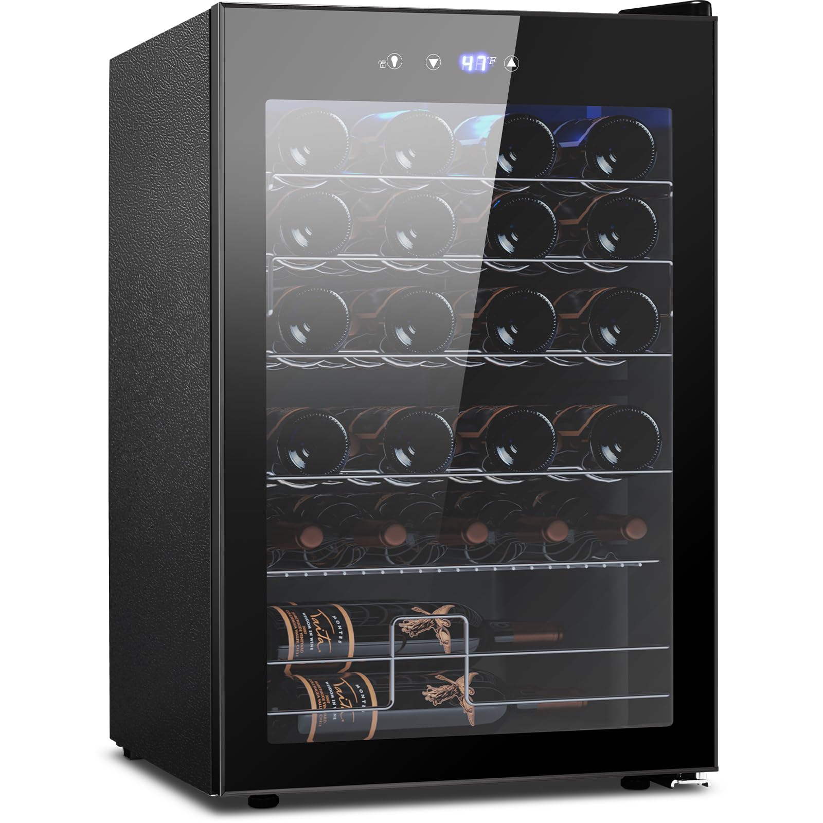 Photo 1 of **GLASS ON DOOR BROKEN. SELLING FOR PARTS. SCRAPE DAMAGE**Electactic Wine Cooler Refrigerator 4.4Cu.ft, 37 Bottle Freestanding Cabinet Wine Cellars, Wine Fridge with Glass Door for Home Use, Protecting Your Reds and Whites