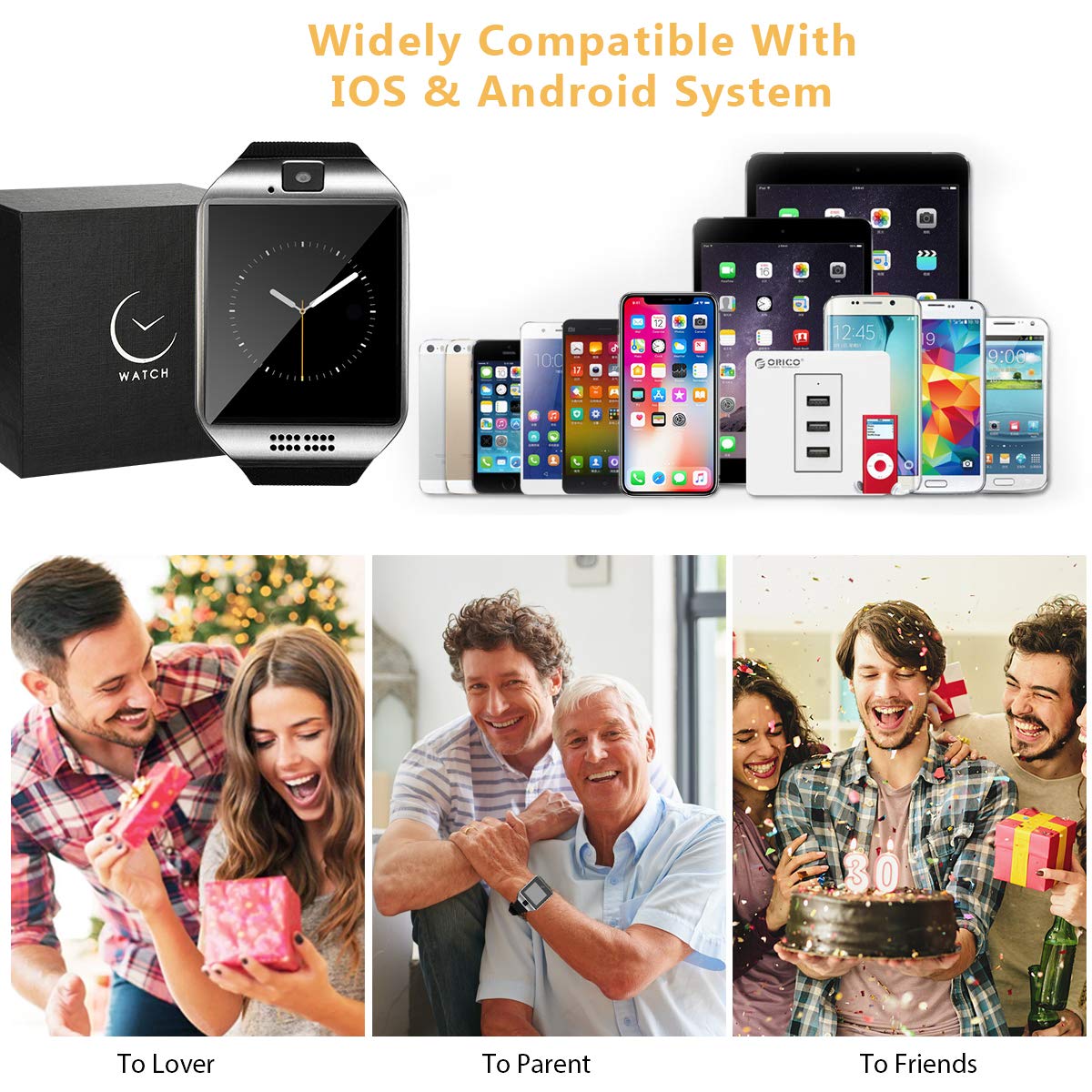 Reloj Inteligente, Smartwatch con Pulsómetro Correa Reloj ...