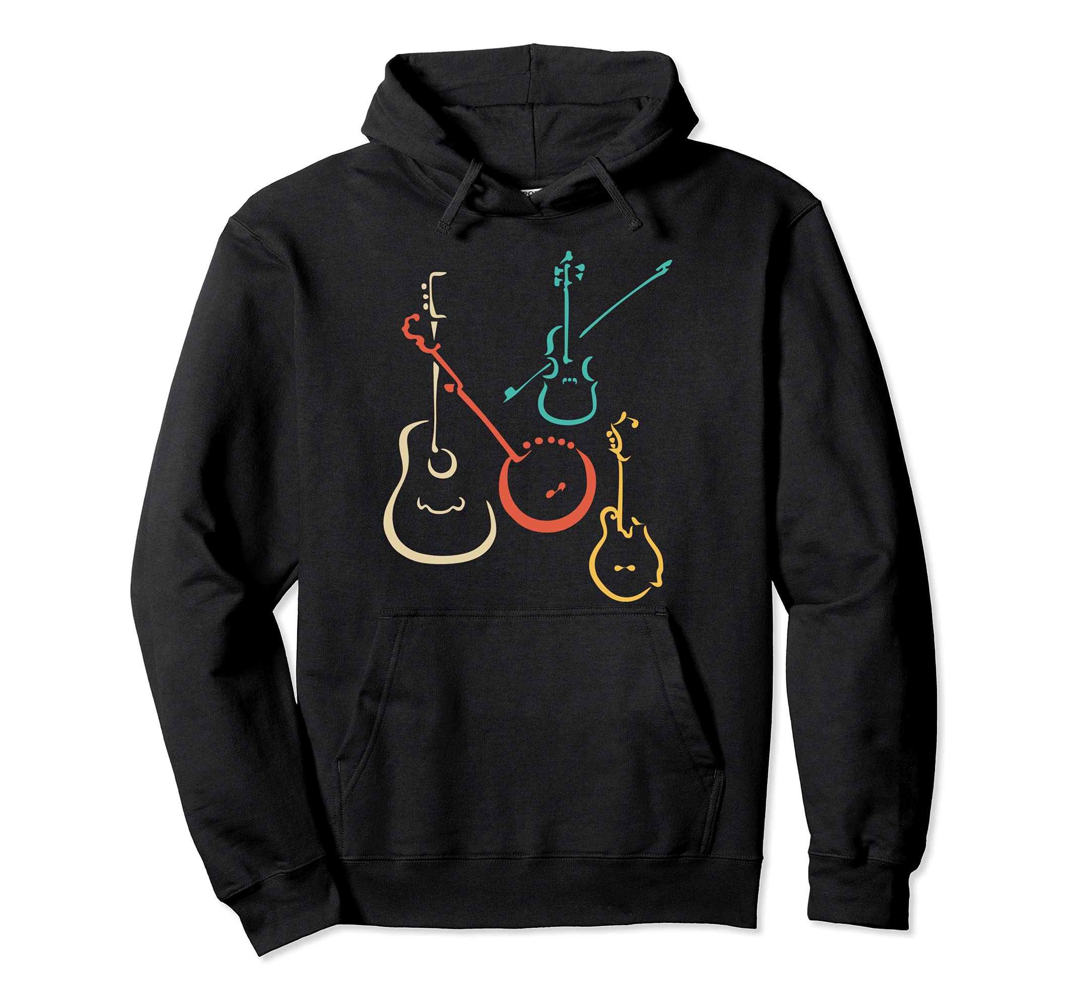 Retro bluegrass, mandolin, guitars, banjos, fiddles, Pullover Hoodie