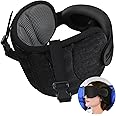 SARISUN Travel Pillows for Airplanes, Airplane Pillow for Long Flight Car Road Trip, Airplane Head Strap with Sleep Eye Mask, 360° Support Headrest, Stop Bobblehead Travel Neck Pillow, Mottled Black
