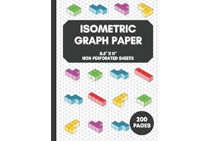 Isometric Graph Paper: 8.5” x 11”; 200 page Notebook with Equilateral Triangle Grids; For Engineering, Architecture, Gameboar