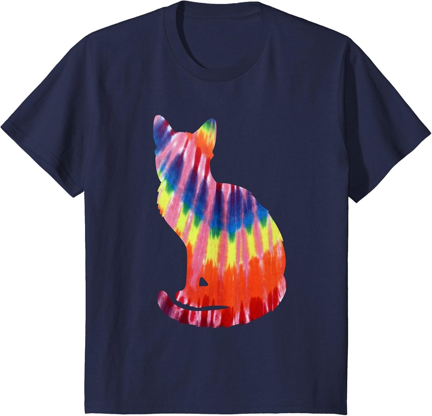 Tie Dye Cat Shirt Kitty TShirt Graphic Bright Colors TShirt Clothing