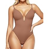 Popilush Shapewear Bodysuits for Women - Tummy Control Body Suits for Womens Deep V Corset Tops Thong Concert Outfits