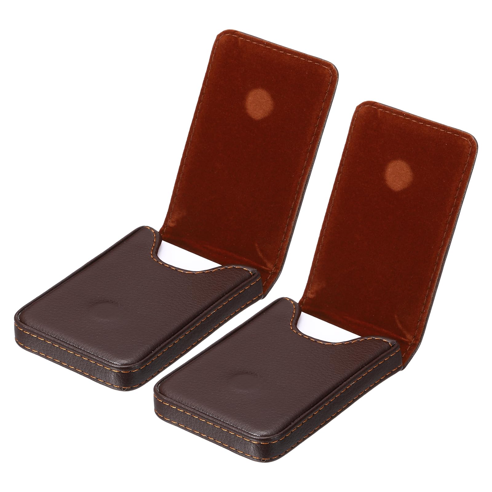 PATIKIL Business Card Holder, 2 Pcs PU Leather Business Card Pocket Slim Name Card Wallet with Magnetic Shut for Office Credit Card ID Organization, Coffee Color