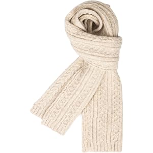 XuoAz Women's Cable Knit Scarf Warm Winter Scarves Long Chunky Neck Scarf
