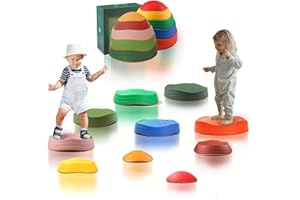 makarci 10pcs stepping stones for kids toys preschool toys promoting balance coordination skills indoor or outdoor play obstacle courses also autism sensory products for toddlers (Mixed color)