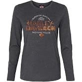 Harley-Davidson Women's Aplomb Long Sleeve Crew-Neck Poly-Blend Tee, Dark Gray