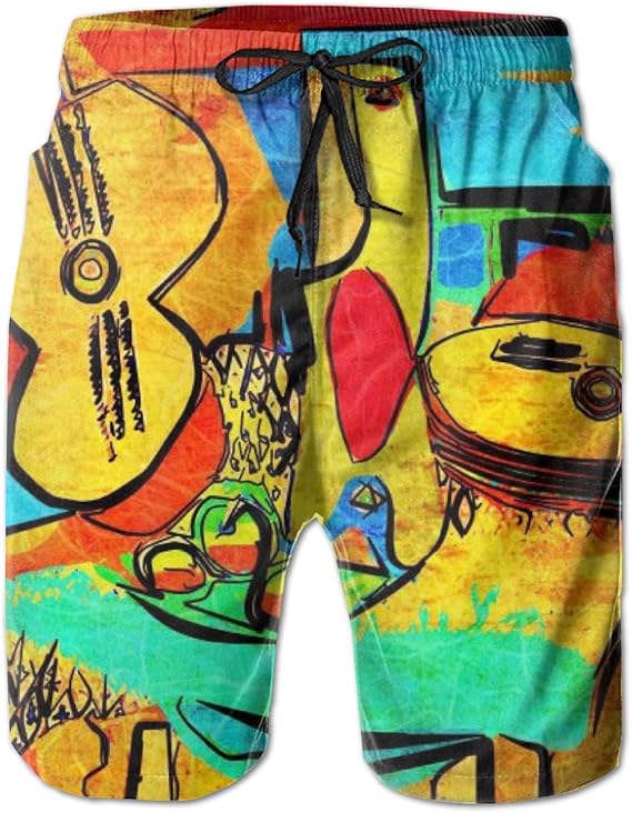 Amazon Co Jp ピカソ サーフパンツ メンズ ショーツ 水着 海水 海パン 水陸両用 通気速乾 メッシュインナー付き 水着と普段着両方 ゴムウェストビーチパンツ 服 ファッション小物