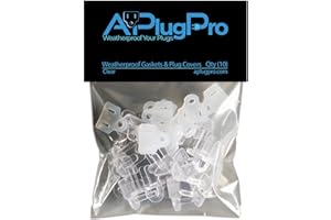 APLUGPRO WEATHERPROOF YOUR PLUGS The Original Weatherproof Gaskets & Plug Covers - Made in USA, Outdoor Waterproof GFCI Protectors, Christmas Light Installation, Extension Cords, Stop GFCIs from Tripping (Clear, Qty 10) - by APlugPro