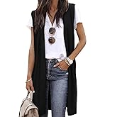 ZXZY Sleeveless Cardigans for Women Cozy Trendy Open Front Sweater Duster Long Vest