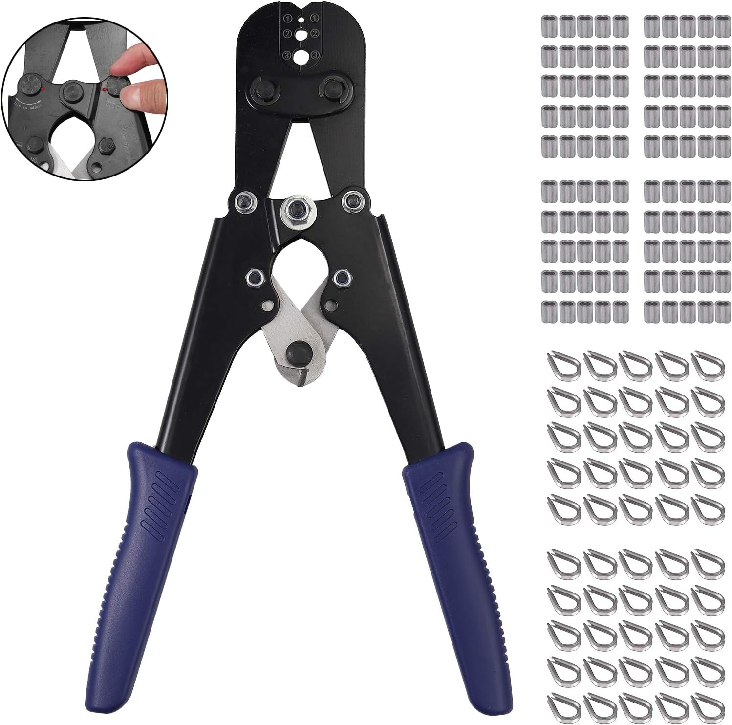 pinza a crimpare per cavo in acciaio inox