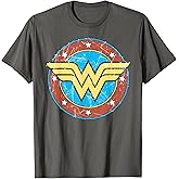 DC Wonder Woman Logo Circle Distressed T-Shirt