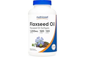 Nutricost Flaxseed Oil 1200mg, 120 softgels - GMO-Free, Gluten-Free
