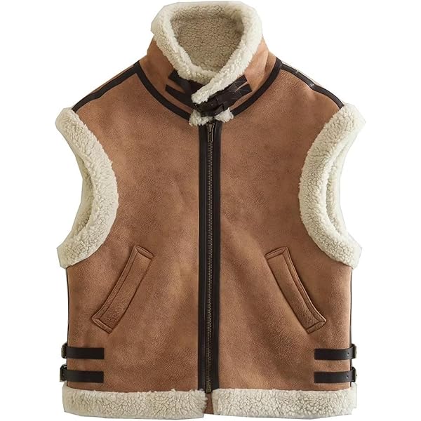 Women's Winter Warm Suede Vintage Waistvest Y2k Sherpa