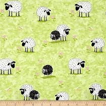 Amazon.com: Susybee Lal The Lamb Lal In Meadow Kiwi, Fabric by the ...