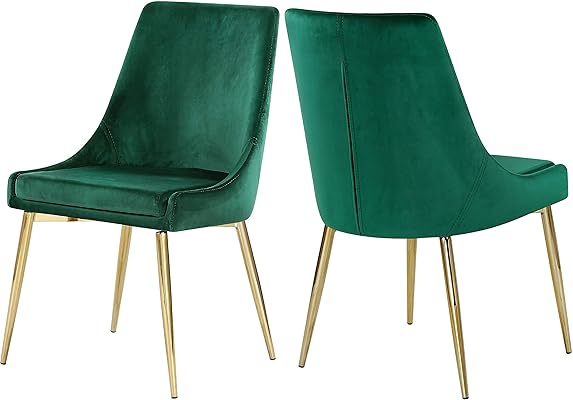 Meridian Furniture Karina Modern Velvet Dining Chair with Gold Legs