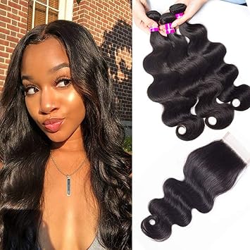 Star Show Brazilian Hair Body Wave Bundles With Closure 100 Human