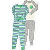 TAHARI boys Long Sleeve Shirt and Pants Pajamas 2-pack Mix N Match Set