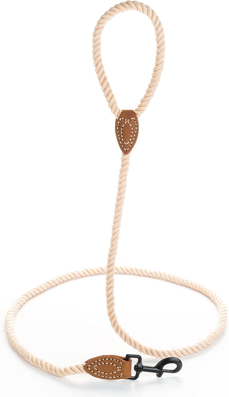 Mile High Life Dog Leash, Cotton Handle-Light Brown, 48 Inch-1/2" - Image 4