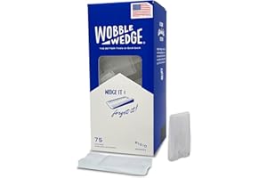 Wobble Wedges Rigid Plastic Shims, 75 Pack - Made in USA - Multi-Purpose Shim Wedges for Home Improvement & Work - Plastic Wedge Furniture Levelers, Table & Toilet Shims, Leveling Feet - Translucent