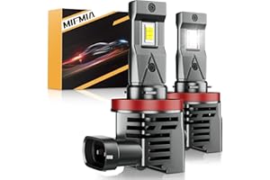 MIFMIA H11 LED Bulbs, H8 H9 H16 Fog Lights, 30000LM 900% Brighter 1:1 Size, Plug-N-Play Wireless 6500K Cool White Backup LED Fog Light Bulbs with Cooling Fan, IP68 Waterproof, Pack of 2