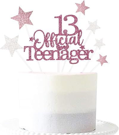 Pargleev 13th Glittery Official Teenager Cake Topper Birthday Set