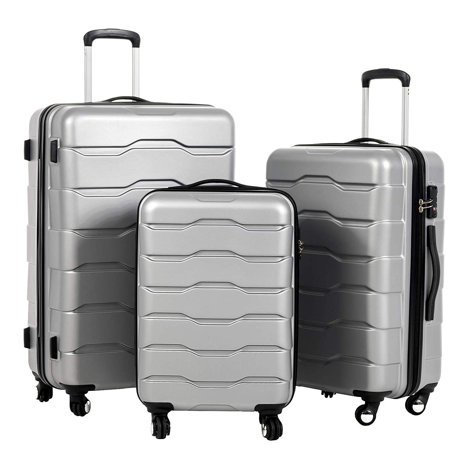 Murtisol 3 Pieces ABS Luggage Sets TSA Lock Lightweight