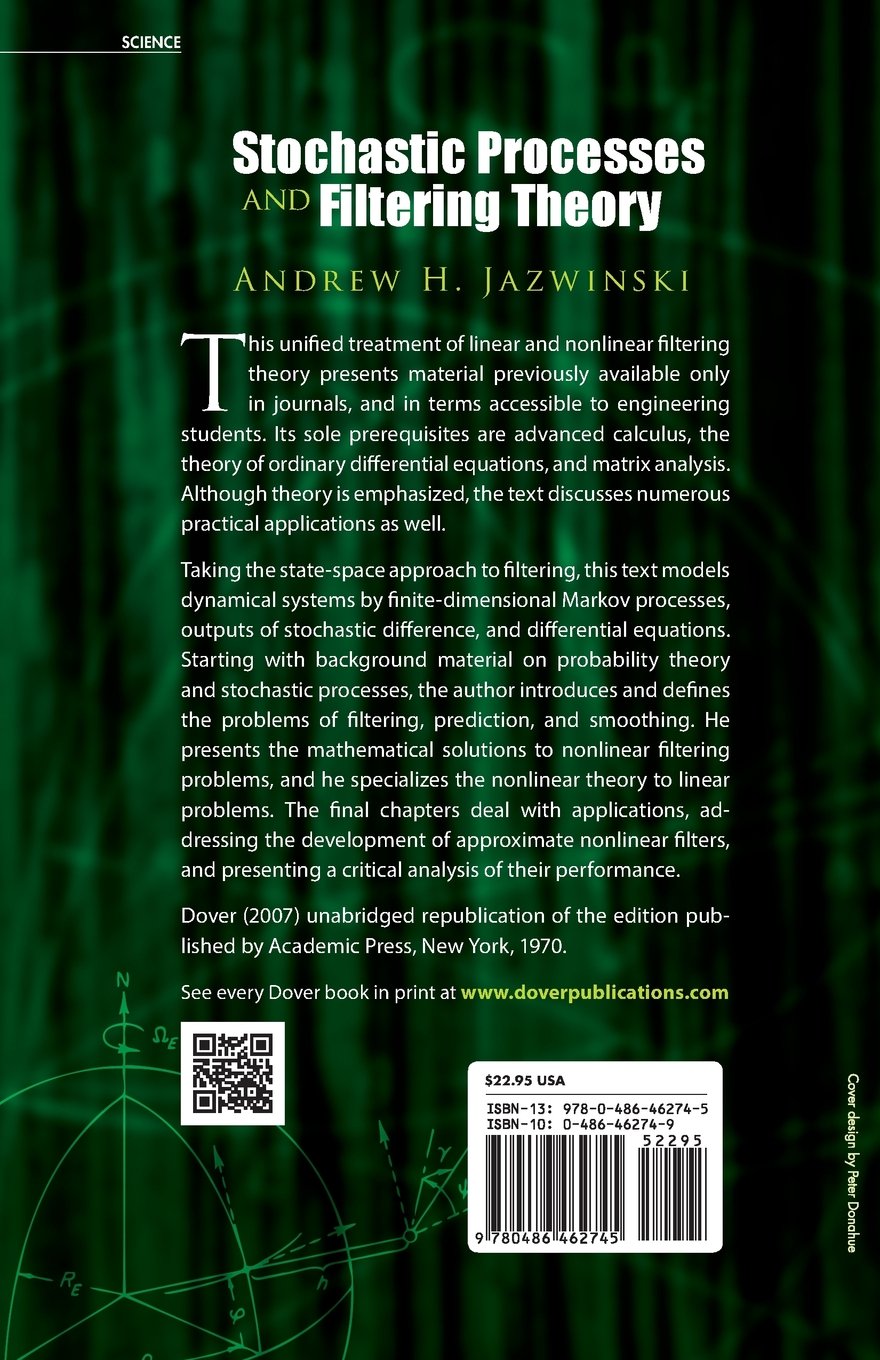 jazwinski stochastic processes and filtering theory