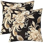 Feelyou Flowers Throw Pillow Covers 16"x16" Set of 2 Floral Botanical Decorative Pillow Case Pillowcase for Sofa Bed Car Blossom Flower Pattern Cushion Cover Natural Theme Outdoor Pillows Covers