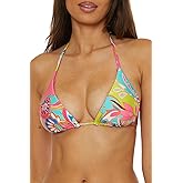 Trina Turk Womens Venus Reversible Triangle Bikini Top, Adjustable, Tie Back, Swimwear Separates for Women